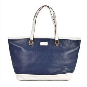 Kate Spade♠️ Oliver Street Taren Pebbled Leather Navy Tote Bag